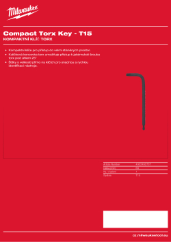 MILWAUKEE Kompaktní klíč torx - T15 4932492707 A4 PDF