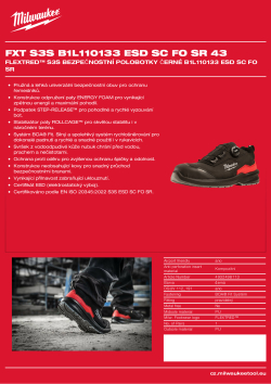 MILWAUKEE Flextred™ S3S bezpečnostní polobotky černé B1L110133 ESD SC FO SR 4932498113 A4 PDF
