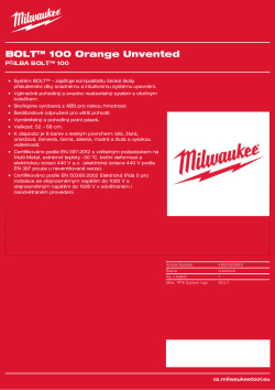 MILWAUKEE Přilba BOLT™ 100 oranžová neodvětrávaná 1 ks 4932480665 A4 PDF