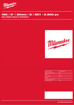 MILWAUKEE 16G Finish Nails II Straight 4932498316 A4 PDF