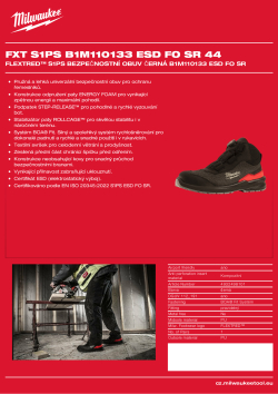MILWAUKEE Flextred™ S1PS bezpečnostní obuv černá B1M110133 ESD FO SR 4932498101 A4 PDF