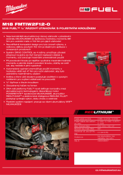 MILWAUKEE M18 FUEL™ ½″ Rázový utahovák s třecím kroužkem 4933498057 A4 PDF