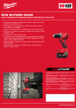 MILWAUKEE M18™ kompaktní bezuhlíková příklepová vrtačka 4933492826 A4 PDF