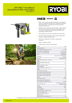 RYOBI RSDS18BL 18V ONE+™ bezuhlíkové akumulátorové SDS vrtací kladivo 5133006493 A4 PDF