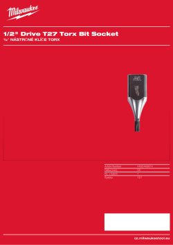 MILWAUKEE ½″ nástrčný klíč Torx T27 4932480814 A4 PDF