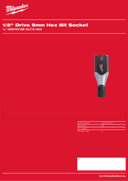 MILWAUKEE ½″ nástrčný klíč Hex 9 mm 4932480847 A4 PDF