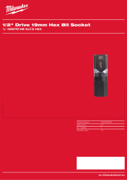 MILWAUKEE ½″ nástrčný klíč Hex 19 mm 4932480852 A4 PDF