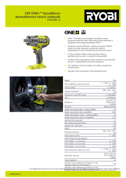 RYOBI RIW18BL 18V ONE+™ bezuhlíkový akumulátorový rázový utahovák 5133006491 A4 PDF