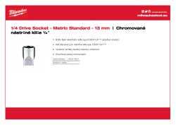 MILWAUKEE Nástrčný klíč ¼″ - 13 mm 4932478321 A4 PDF