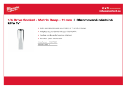 MILWAUKEE Nástrčný klíč ¼″ - 11 mm prodloužený 4932478331 A4 PDF
