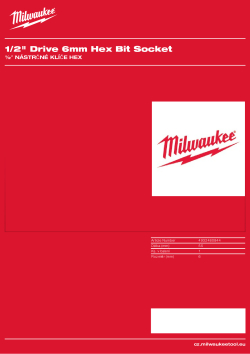 MILWAUKEE ½″ nástrčný klíč Hex 6 mm 4932480844 A4 PDF