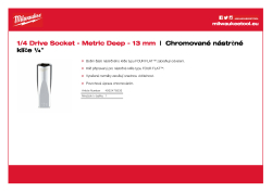 MILWAUKEE Nástrčný klíč ¼″ - 13 mm prodloužený 4932478333 A4 PDF