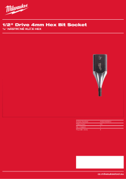 MILWAUKEE ½″ nástrčný klíč Hex 4 mm 4932480842 A4 PDF