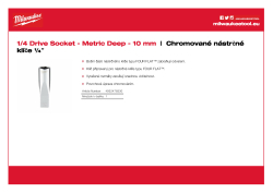 MILWAUKEE Nástrčný klíč ¼″ - 10 mm prodloužený 4932478330 A4 PDF