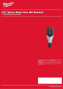 MILWAUKEE ½″ nástrčný klíč Hex 8 mm 4932480846 A4 PDF