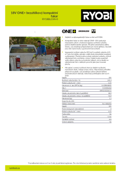 RYOBI RY18BLCXA 18V ONE+ bezuhlíkový kompaktní fukar 5133006364 A4 PDF