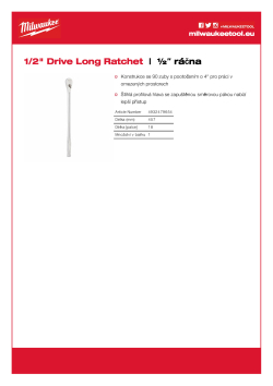 MILWAUKEE ½″ dlouhá ráčna 4932479654 A4 PDF