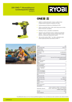 RYOBI RVI18 18V ONE+™ Akumulátorový vysokokapacitní inflátor 5133006314 A4 PDF