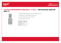 MILWAUKEE Nástrčný klíč ¼″ - 4 mm 4932479992 A4 PDF