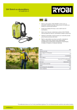 RYOBI RY36BP3PA 36V Batoh na akumulátory 5133005804 A4 PDF