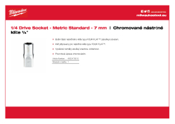 MILWAUKEE Nástrčný klíč ¼″ - 7 mm 4932478315 A4 PDF