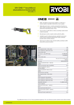 RYOBI RRS18BL 18V ONE+™ bezuhlíková akumulátorová šavlová pila 5133006497 A4 PDF