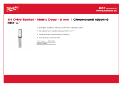 MILWAUKEE Nástrčný klíč ¼″ - 5 mm prodloužený 4932478324 A4 PDF