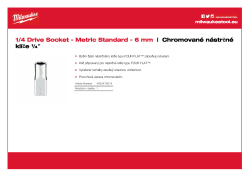 MILWAUKEE Nástrčný klíč ¼″ - 6 mm 4932478314 A4 PDF