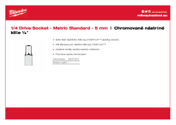 MILWAUKEE Nástrčný klíč  ¼″- 5 mm 4932478312 A4 PDF