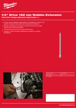 MILWAUKEE Výkyvný prodlužovací nástavec ¼″ 152 mm 4932480921 A4 PDF