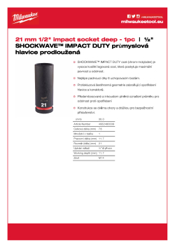 MILWAUKEE SHOCKWAVE™ IMPACT DUTY IMPACT SOCKETS 4932480339 A4 PDF