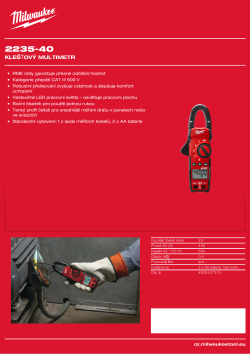 MILWAUKEE Klešťový multimetr 4933427315 A4 PDF