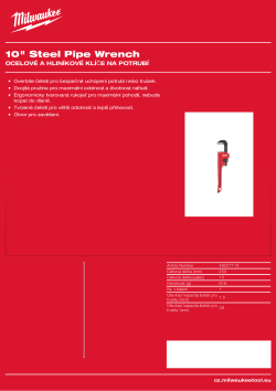 MILWAUKEE Klíč na potrubí 250 mm - ocel 48227110 A4 PDF