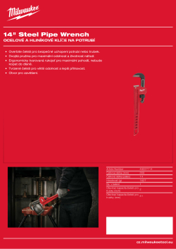 MILWAUKEE Klíč na potrubí 350 mm - ocel 48227114 A4 PDF