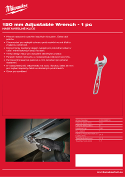 MILWAUKEE 6″ nastavitelný klíč 48227406 A4 PDF