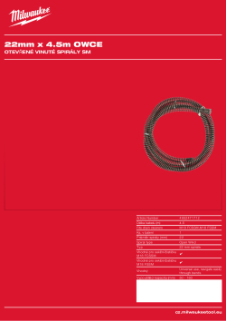 MILWAUKEE 22 mm x 4,5 m otevřená vinutá spirála 4932471712 A4 PDF