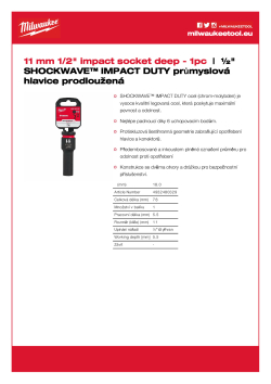 MILWAUKEE SHOCKWAVE™ IMPACT DUTY IMPACT SOCKETS 4932480329 A4 PDF
