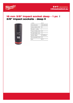 MILWAUKEE SHOCKWAVE™ IMPACT DUTY IMPACT SOCKETS 4932480290 A4 PDF