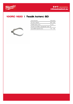 MILWAUKEE 100 mm řezák kořenů ke spirálám 16 mm a 20 mm 48532833 A4 PDF
