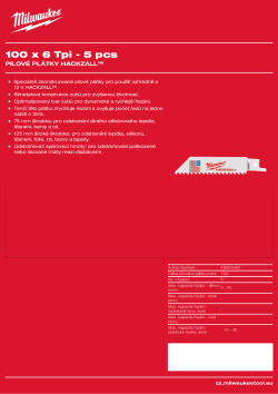 MILWAUKEE HACKZALL Blades 49005460 A4 PDF