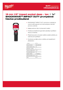 MILWAUKEE SHOCKWAVE™ IMPACT DUTY IMPACT SOCKETS 4932480336 A4 PDF