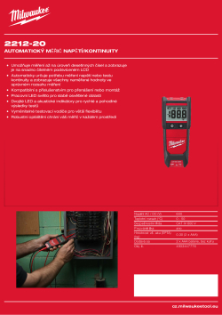 MILWAUKEE Automatický měřič napětí/kontinuity 4933447776 A4 PDF