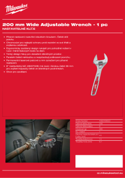 MILWAUKEE 8″ nastavitelný klíč 48227508 A4 PDF