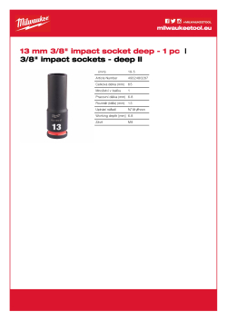 MILWAUKEE SHOCKWAVE™ IMPACT DUTY IMPACT SOCKETS 4932480287 A4 PDF