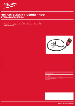 MILWAUKEE 1 m spojovací kabel 48530155 A4 PDF