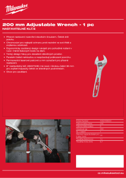 MILWAUKEE 8″ nastavitelný klíč 48227408 A4 PDF