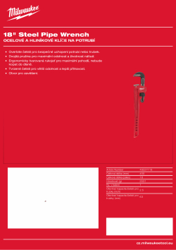 MILWAUKEE Klíč na potrubí 450 mm - ocel 48227118 A4 PDF