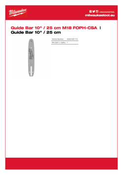 MILWAUKEE Vodící lišta 10˝/ 25 cm 4932480170 A4 PDF