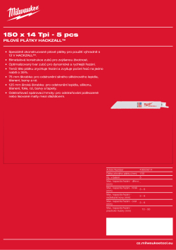 MILWAUKEE HACKZALL Blades 49005614 A4 PDF