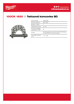 MILWAUKEE 100 mm řetězová koncovka ke spiálam 16 mm a 20 mm 48532838 A4 PDF